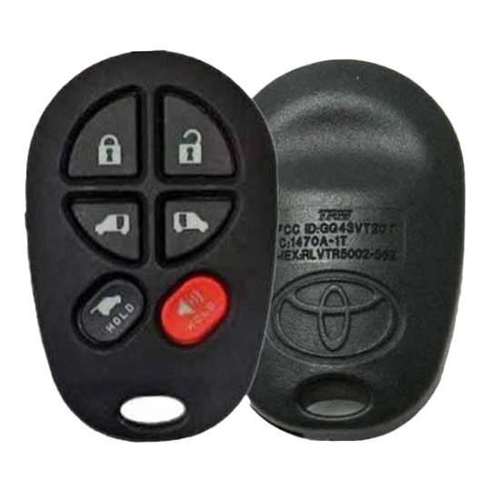 2004-2018 Toyota Sienna / 6-Button Keyless Entry Remote / PN: 89742-AE051 / GQ43VT20T (OEM)
