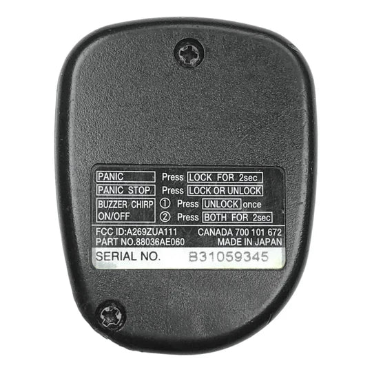 Subaru 1999-2006 OEM 2 Button Keyless Entry Remote A269ZUA111 (88036AE060)