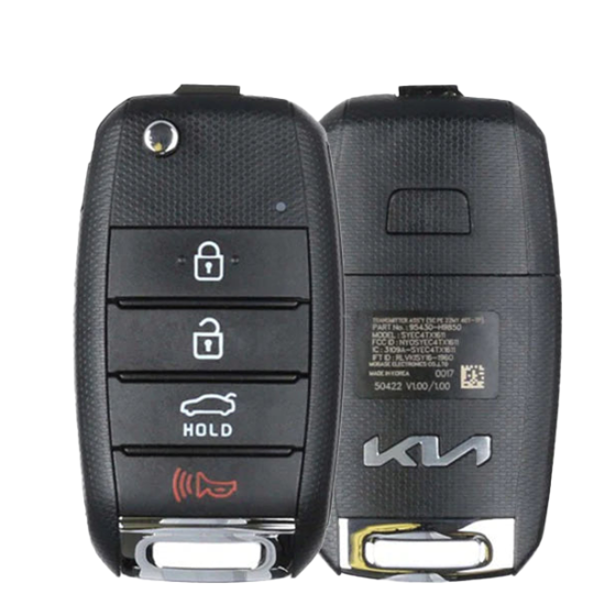 2022-2023 Kia Rio / 4-Button Flip Key / PN: 95430-H9850 / NYOSYEC4TX1611 (OEM)