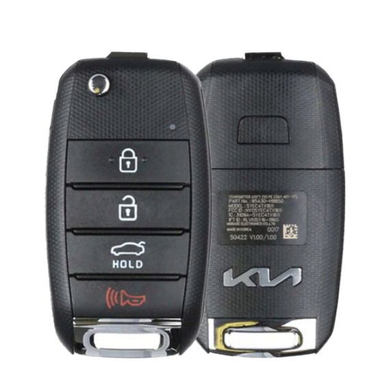 2022-2023 Kia Rio / 4-Button Flip Key / PN: 95430-H9850 / NYOSYEC4TX1611 (OEM)