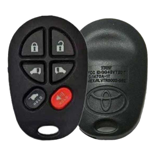 2004-2020 Toyota Sienna / 5-Button Keyless Entry Remote / PN: 89742-AE030 / GQ43VT20T (OEM Recase)