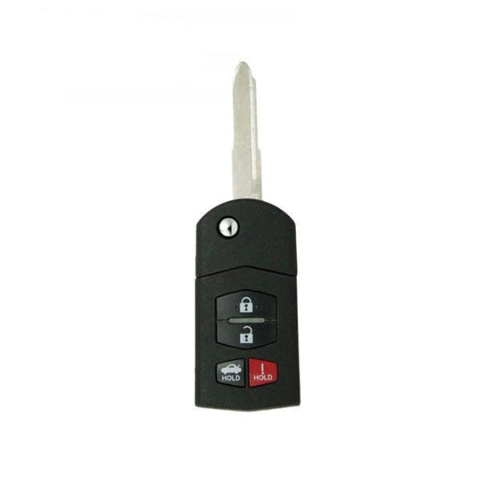 2006-2015 Mazda / 4-Button Flip Key / PN: BBM4-67-5RY / BGBX1T478SKE125-01 (AFTERMARKET)